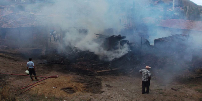 Bingöl`de Yakılan Ahırda 62 Hayvan Telef Oldu
