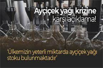 Tarım Ve Orman Bakanı Kirişci: `Ülkemizin Yeterli Miktarda Ayçiçek Yağı Stoku Bulunmaktadır`