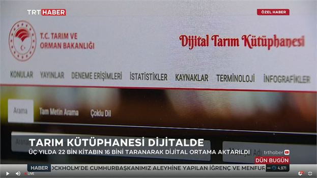 TARIM VE ORMAN BAKANLIĞI`NIN DİJİTAL KÜTÜPHANESİ 25 BİN ÜYE SAYISINA ULAŞTI